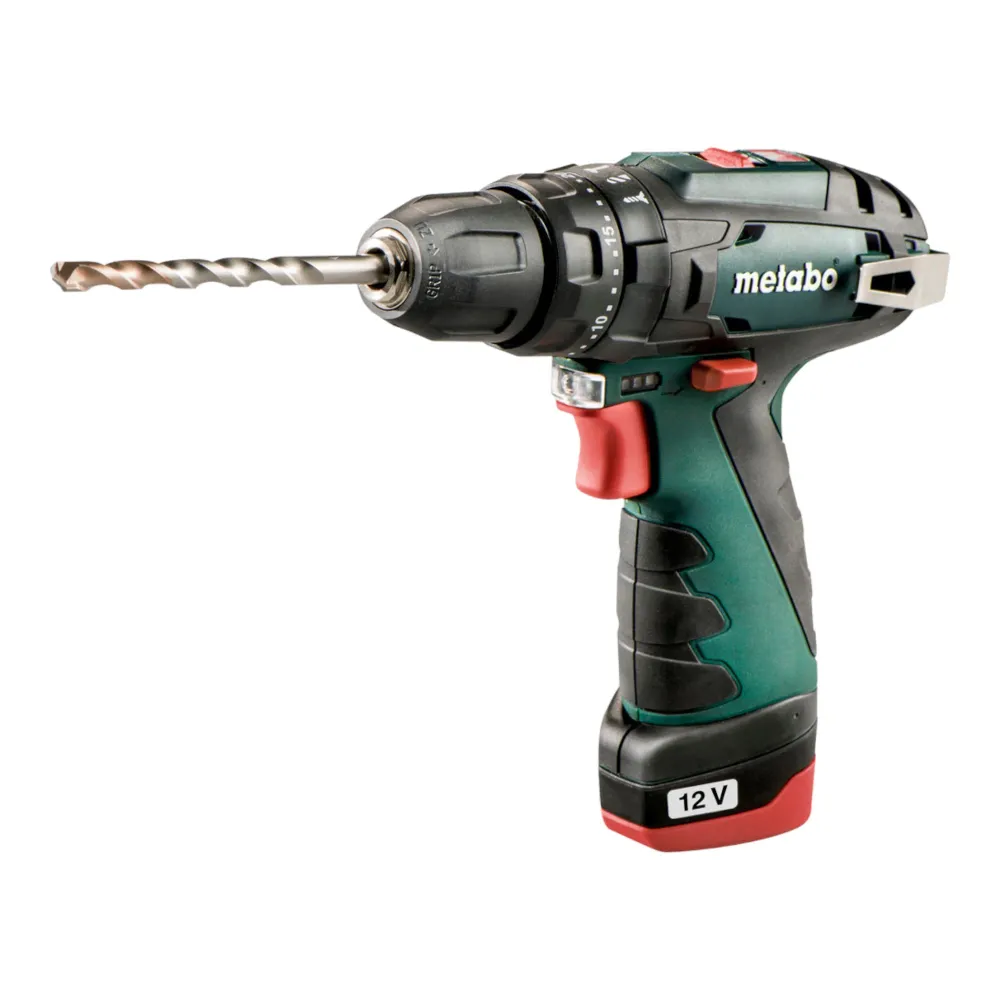 Akumulatorowa wiertarko-wkrętarka udarowa Metabo PowerMaxx SB Basic 12 V 34 Nm ( 600385500 ) + 2x akumulator 2,0 Ah + łado...