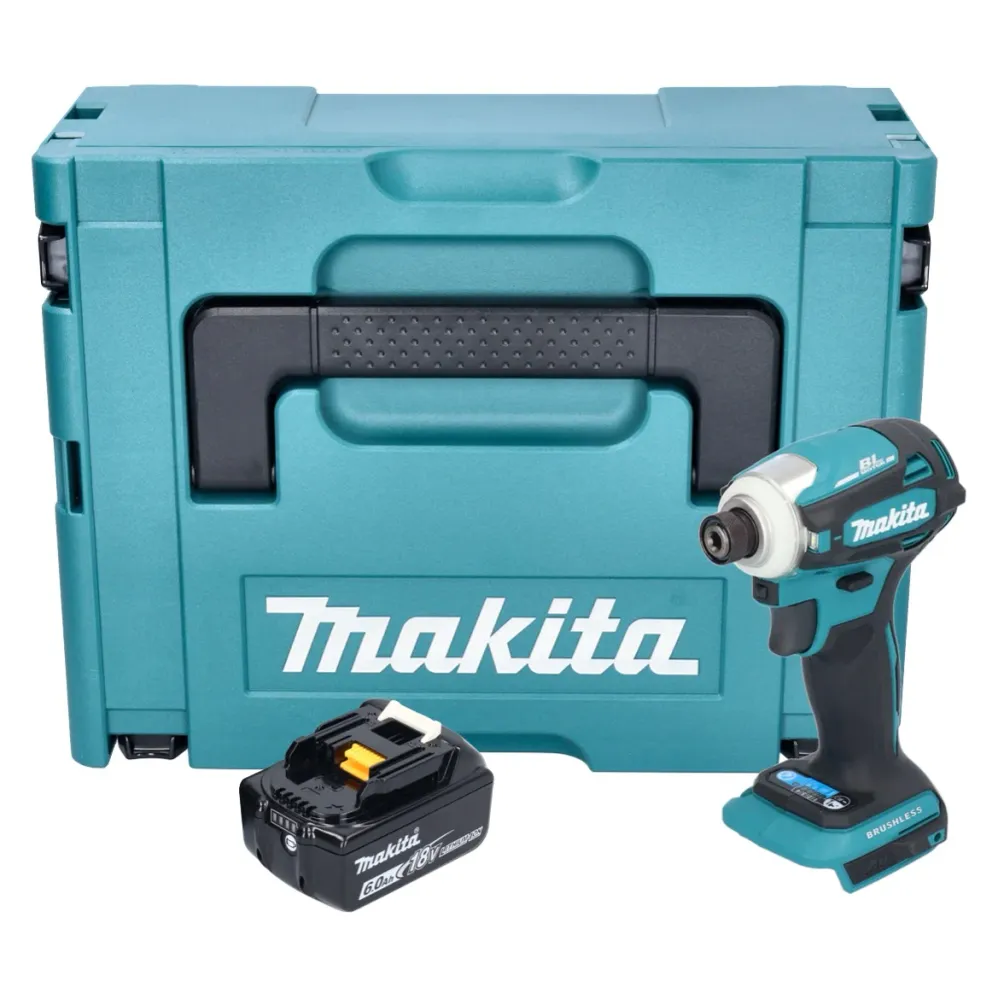 Akumulatorowy klucz udarowy Makita DTD 172 G1J 18 V 180 Nm 1/4" bezszczotkowy + 1x akumulator 6,0 Ah + Makpac - bez ładowarki