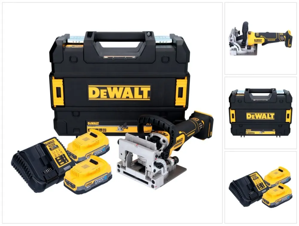 Akumulatorowy płaski frez do kołków DeWalt DCW 682 E2T 18 V 102 x 20 mm bezszczotkowy + 2x akumulator Powerstack 1,7 Ah +...