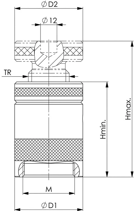 AMF kozioł wkręcany nr 6400 ( 4000833117 ) rozmiar 210 wysokość 140 - 210 mm
