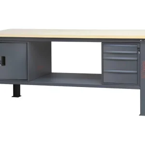 Beta utensili stół warsztatowy C58BC-W 210cm antracyt blat drewniany 4 szuflady szafka 800kg