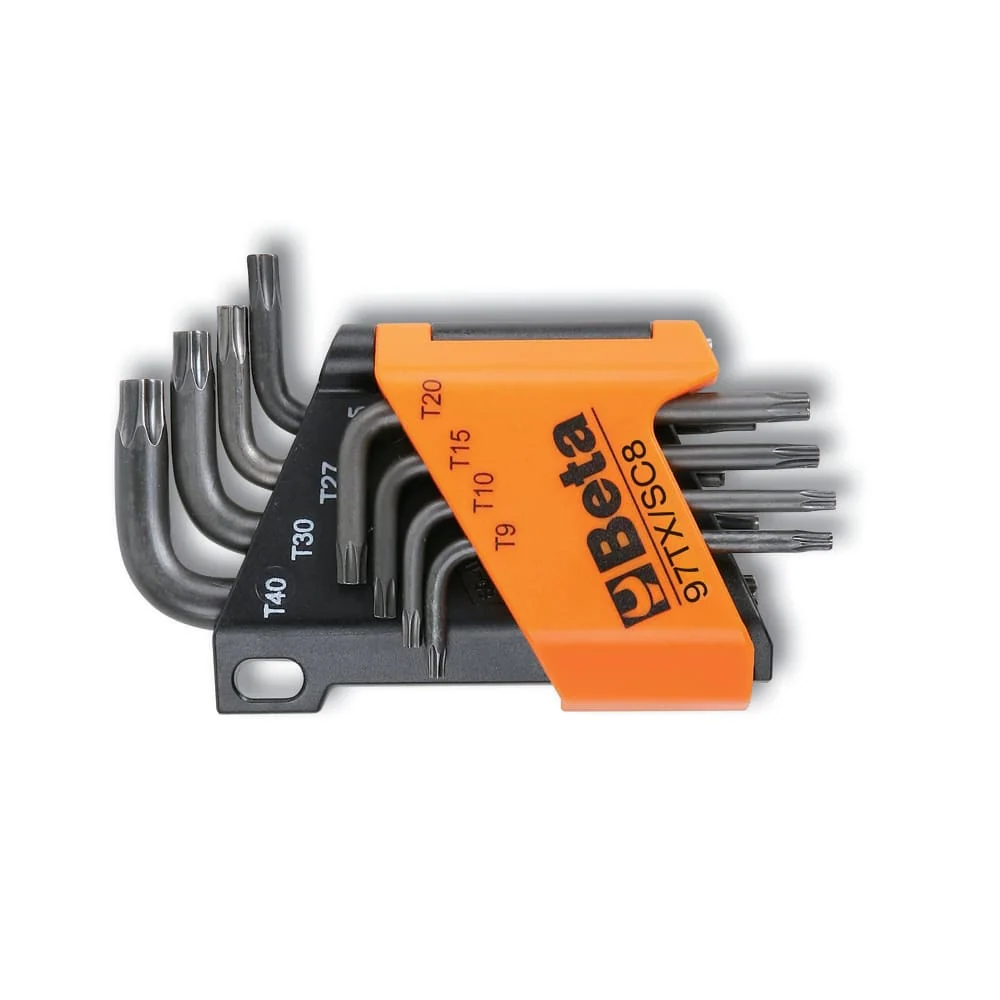 Zestaw kluczy TorX 8 szt. (T9/T10/T15/T20/T25/T27/T30/T40) czarny BETA UTENSILI