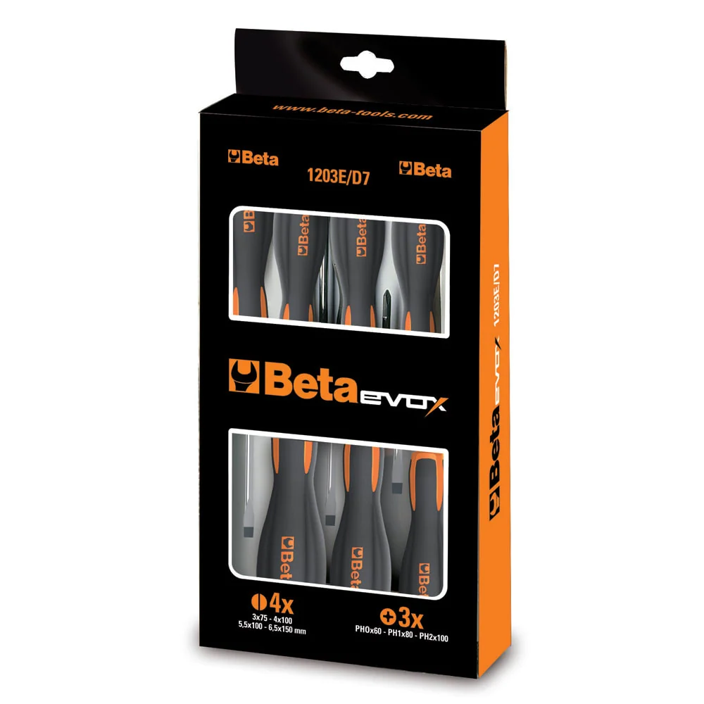Zestaw śrubokrętów EVOX 5 szt. (0,6x3,5/1x5,5/1,2x6,5mm) - Blister BETA UTENSILI