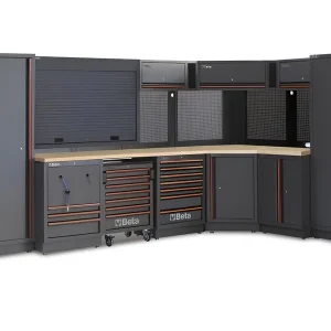 Beta Wyposażenie warsztatu modułowego C45PRO 2.0 GW 3718x2358mm blat drewniany