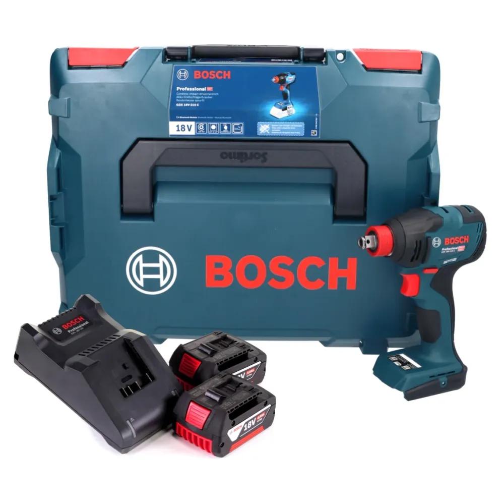 Bosch GDX 18V-210 C Profesjonalny akumulatorowy klucz udarowy 18 V 210 Nm bezszczotkowy + 2x akumulator 4,0 Ah + ładowarka...
