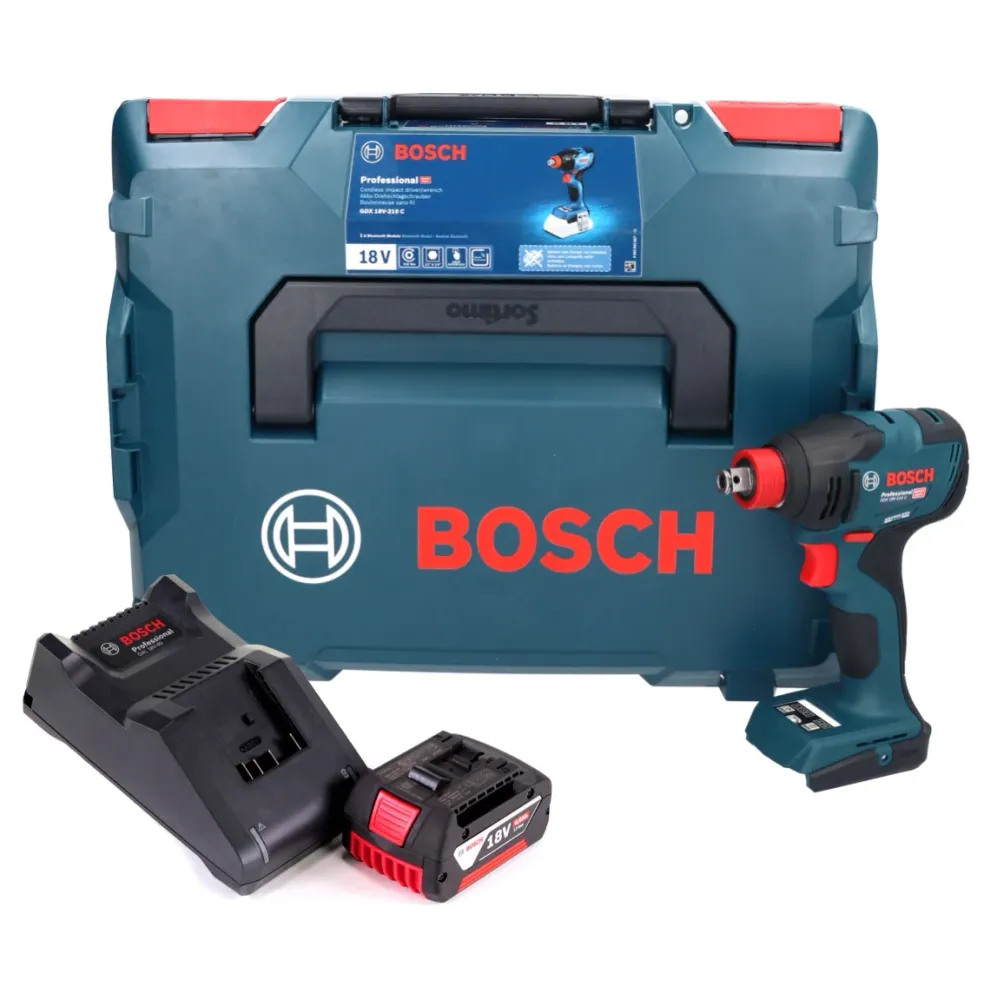 Bosch GDX 18V-210 C Profesjonalny akumulatorowy klucz udarowy 18 V 210 Nm bezszczotkowy + 1x akumulator 4,0 Ah + ładowarka...