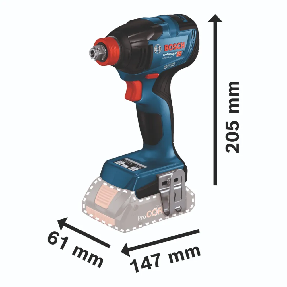 Bosch GDX 18V-210 C Profesjonalny akumulatorowy klucz udarowy 18 V 210 Nm bezszczotkowy Solo ( 06019J0200 ) - bez akumulat...