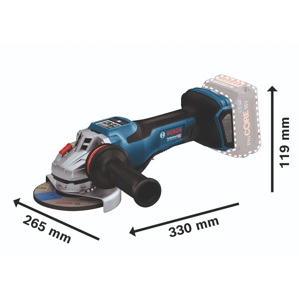 Bosch GWS 18V-15 PSC Profesjonalna akumulatorowa szlifierka kątowa 18 V 125 mm BITURBO Brushless + 2x akumulator ProCORE 8...