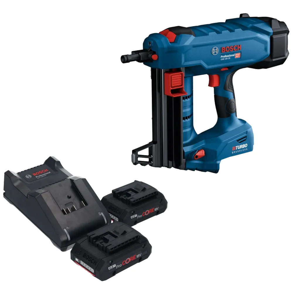 Akumulatorowa gwoździarka do betonu Bosch GNB 18V-38 Professional 18 V 13 - 38 mm BITURBO Brushless + 2x akumulator ProCOR...