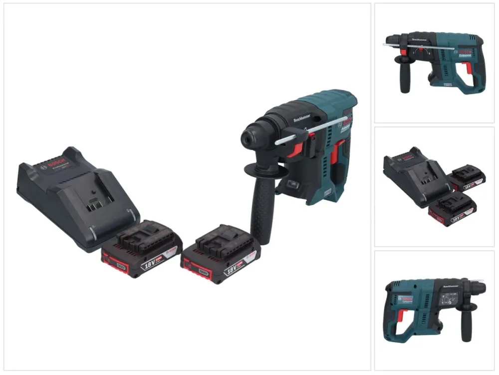 Akumulatorowa młotowiertarka Bosch GBH 18V-21 Professional 18 V 2,0 J SDS plus Brushless + 2x akumulator 2,0 Ah + ładowark...