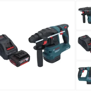 Akumulatorowa młotowiertarka Bosch GBH 18V-22 Professional 18 V 1,9 J SDS Plus Brushless + 1x akumulator 5,0 Ah + ładowark...