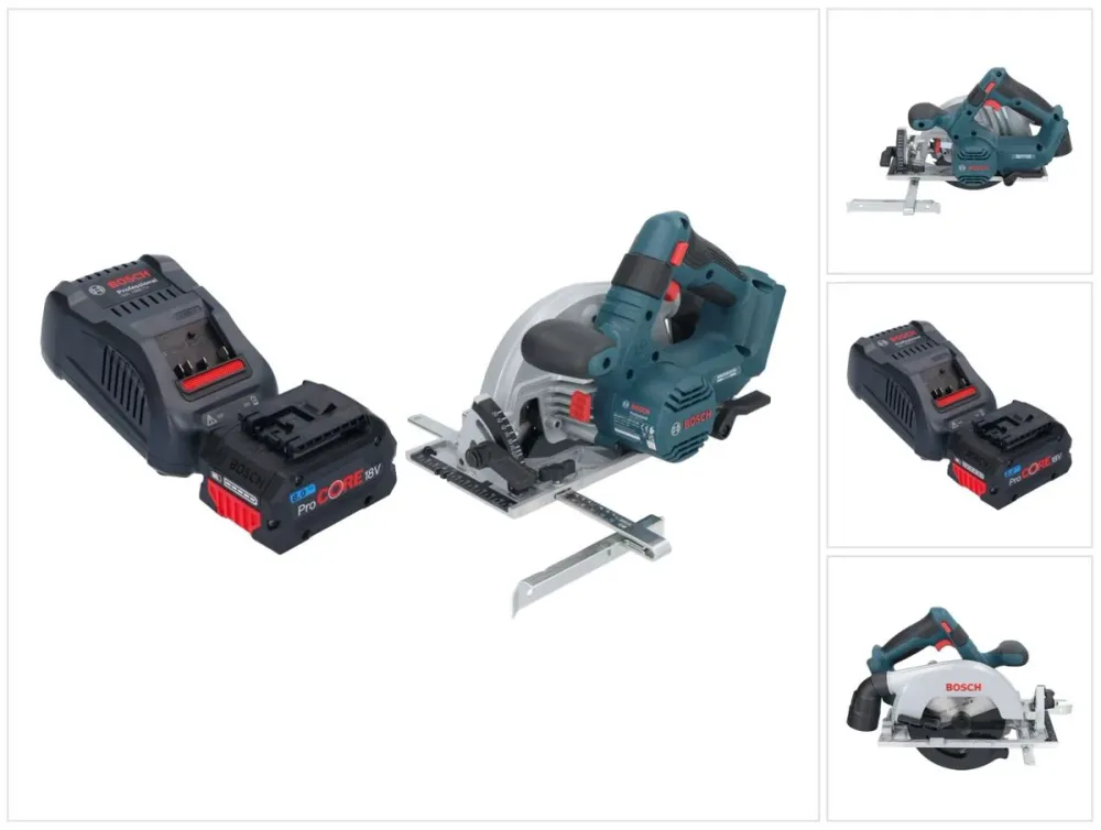 Akumulatorowa pilarka tarczowa Bosch GKS 18V-57-2 Professional 18 V 165 mm bezszczotkowa + 1x akumulator ProCORE 8,0 Ah +...