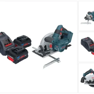Akumulatorowa pilarka tarczowa Bosch GKS 18V-57-2 Professional 18 V 165 mm bezszczotkowa + 2x akumulator ProCORE 8,0 Ah +...
