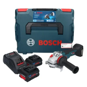 Akumulatorowa szlifierka kątowa Bosch GWS 18V-10 SC 18 V 125 mm bezszczotkowa + 2x akumulator ProCORE 8,0 Ah + ładowarka +...