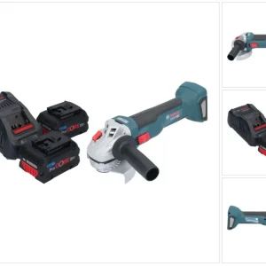 Akumulatorowa szlifierka kątowa Bosch GWS 18V-10 Professional 18 V 115 mm bezszczotkowa + 2x akumulator ProCORE 8,0 Ah + ł...