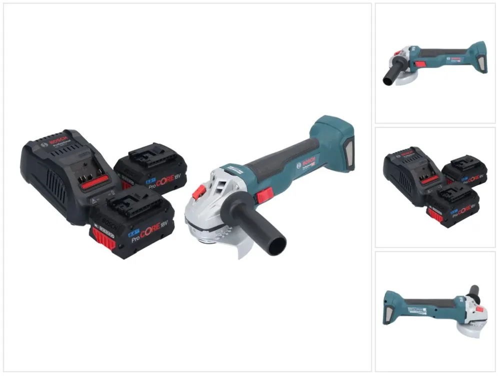 Akumulatorowa szlifierka kątowa Bosch GWS 18V-10 Professional 18 V 115 mm bezszczotkowa + 2x akumulator ProCORE 8,0 Ah + ł...