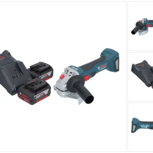 Akumulatorowa szlifierka kątowa Bosch GWS 18V-7 Professional 18 V 125 mm bezszczotkowa + 2x akumulator 4,0 Ah + ładowarka...