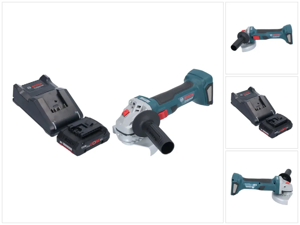 Akumulatorowa szlifierka kątowa Bosch GWS 18V-7 Professional 18 V 125 mm bezszczotkowa + 1x akumulator ProCORE 4,0 Ah + ła...