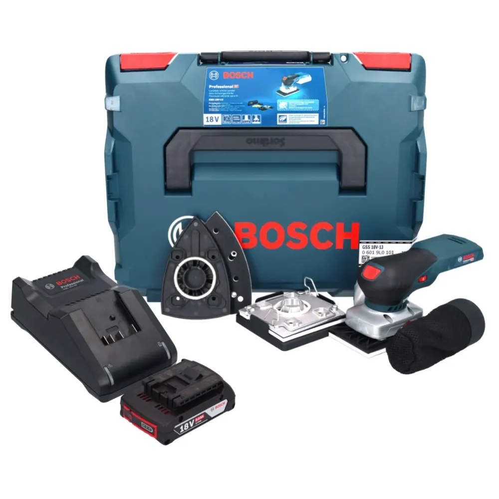 Akumulatorowa szlifierka oscylacyjna Bosch GSS 18V-13 18 V + 1x akumulator 2,0 Ah + ładowarka + L-BOXX Bosch Professional