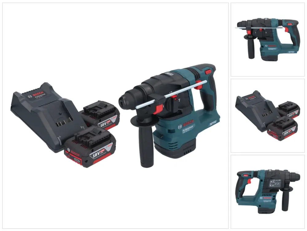 Akumulatorowa wiertarko-wkrętarka Bosch GBH 18V-22 Professional 18 V 1,9 J SDS Plus Brushless + 2x akumulator 4,0 Ah + ład...
