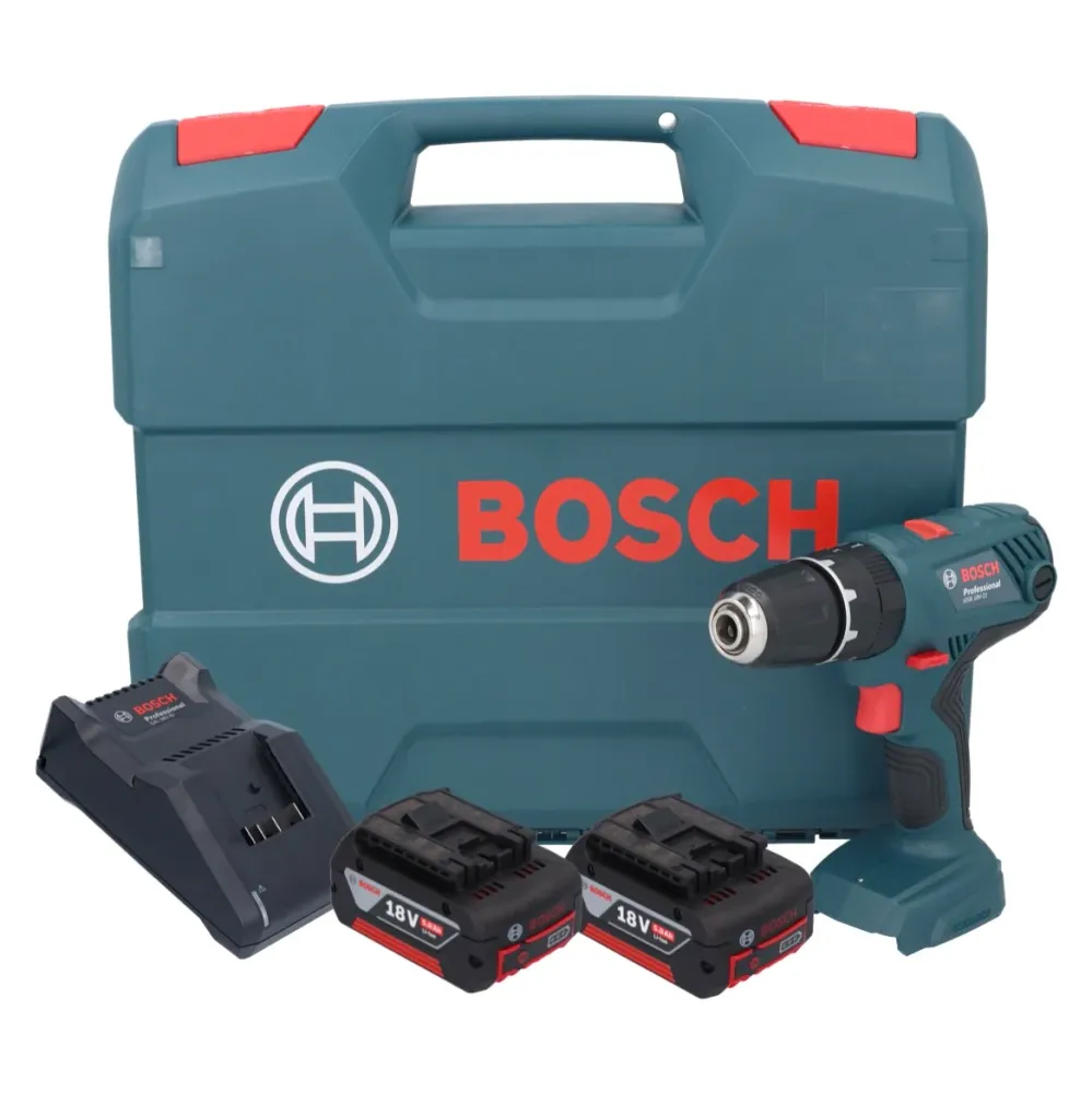 Akumulatorowa wiertarko-wkrętarka udarowa Bosch GSB 18V-21 18 V 55 Nm + 2x akumulator 5,0 Ah + ładowarka + walizka L Bosch...