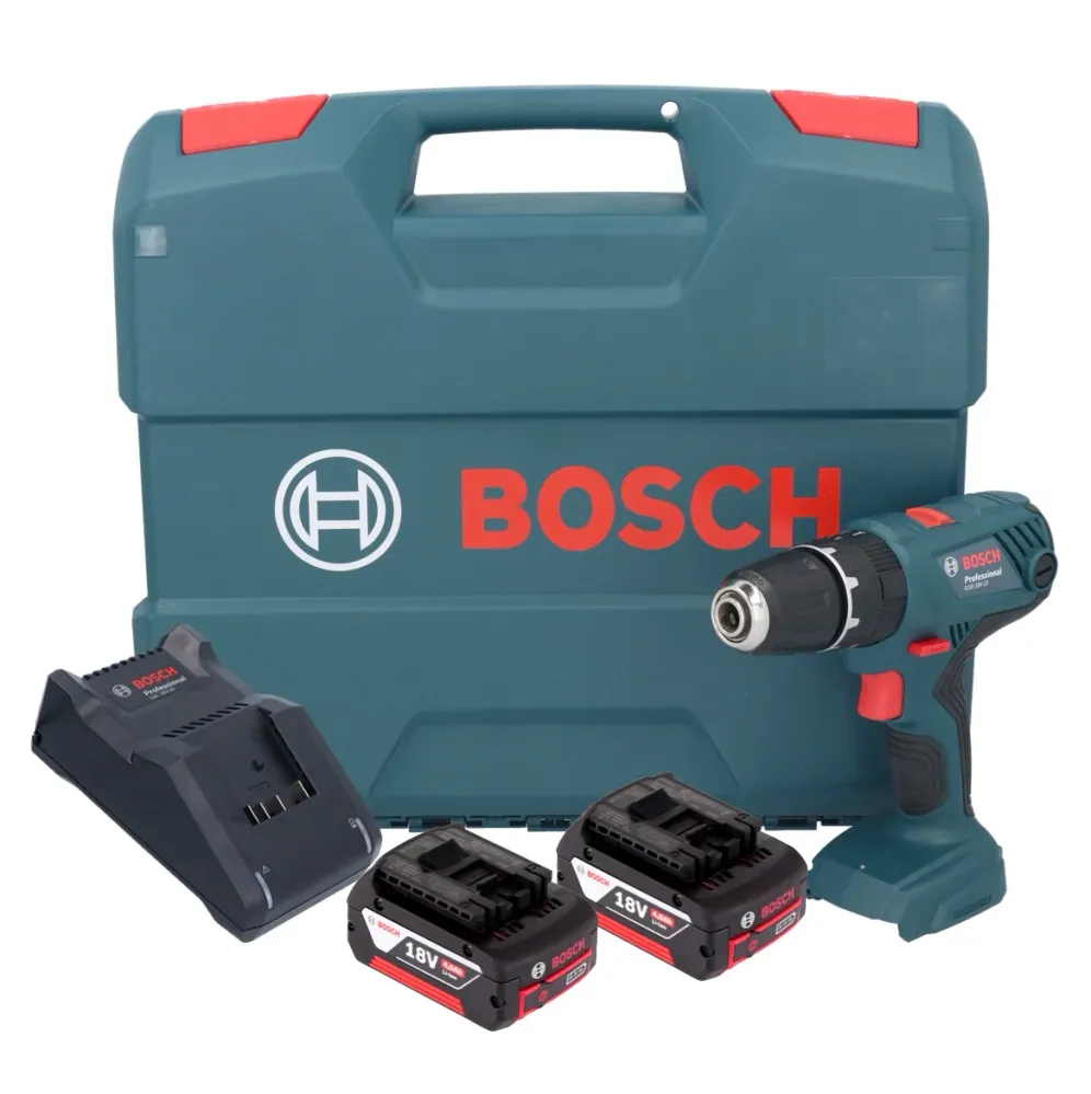 Akumulatorowa wiertarko-wkrętarka udarowa Bosch GSB 18V-21 18 V 55 Nm + 2x akumulator 4,0 Ah + ładowarka + walizka L Bosch...