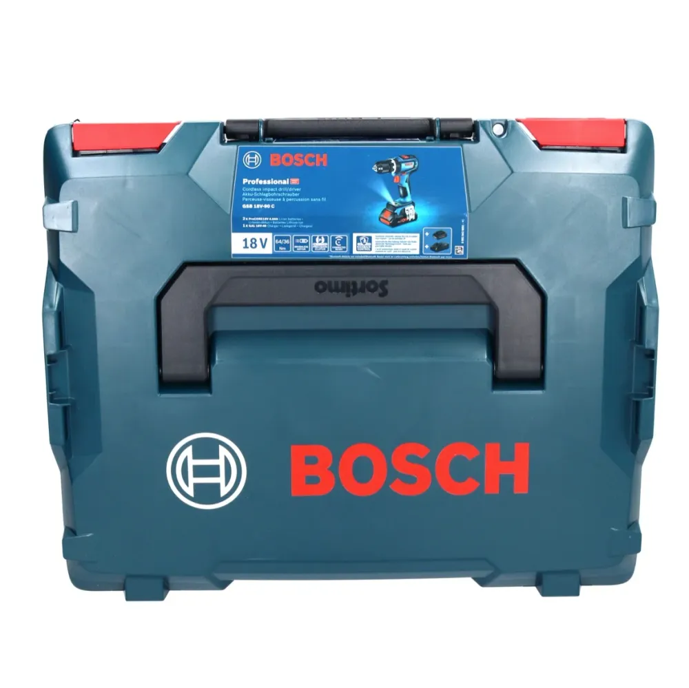 Akumulatorowa wiertarko-wkrętarka udarowa Bosch GSB 18V-90 C Professional 18 V 64 Nm bezszczotkowa + 1x akumulator ProCORE...