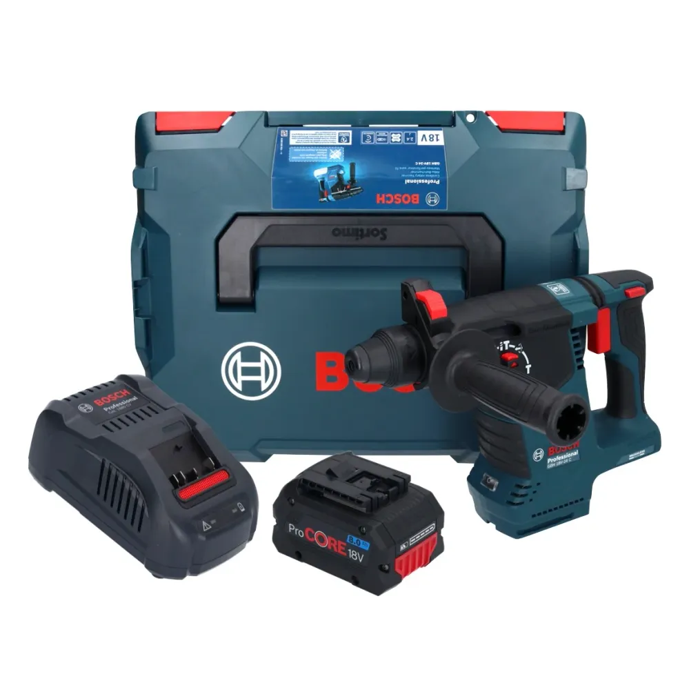 Bosch GBH 18V-24 C Profesjonalny akumulatorowy młot udarowo-obrotowy 18 V 2,4 J bezszczotkowy SDS plus + 1x akumulator Pro...