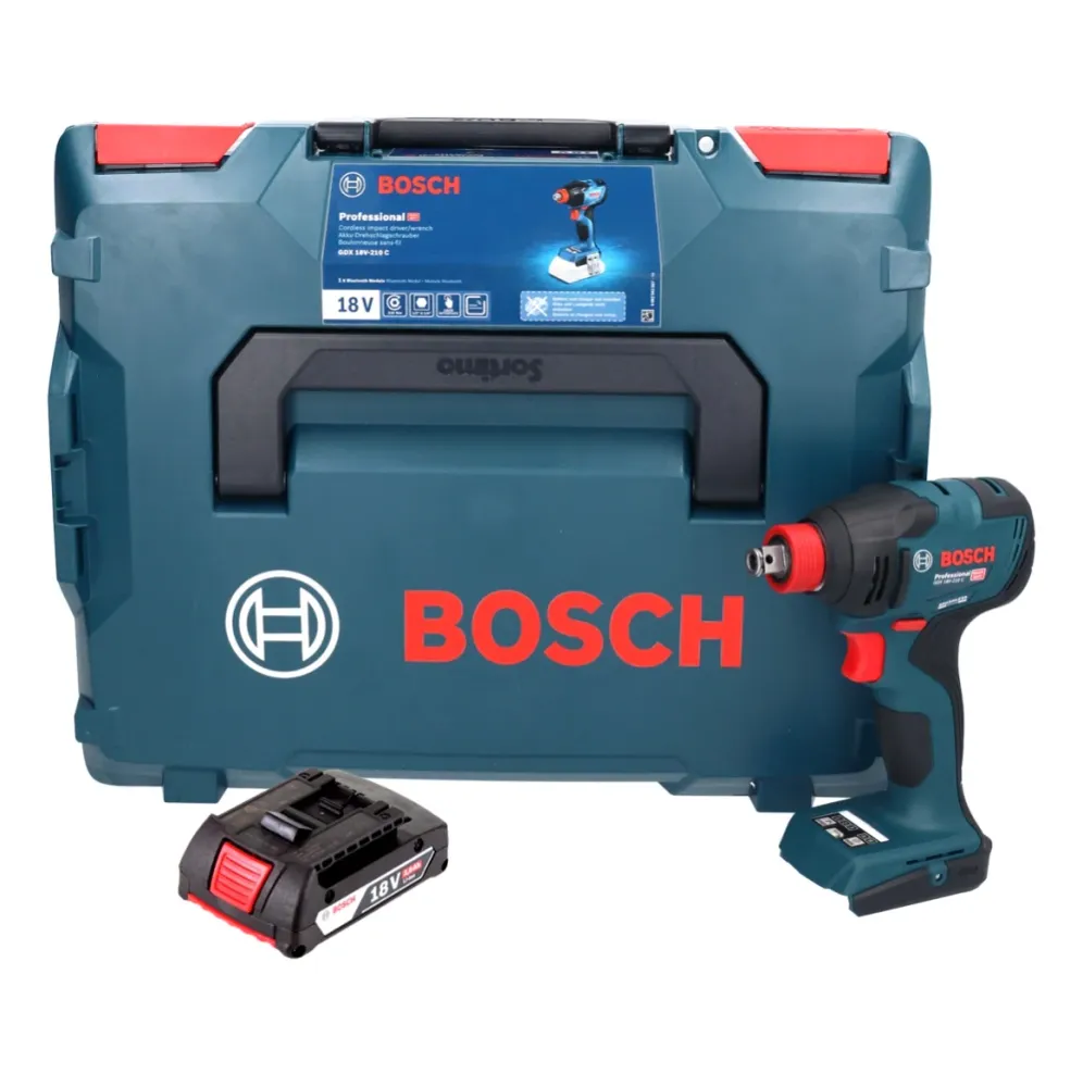 Bosch GDX 18V-210 C Profesjonalny akumulatorowy klucz udarowy 18 V 210 Nm bezszczotkowy + 1x akumulator 2,0 Ah + L-Boxx -...