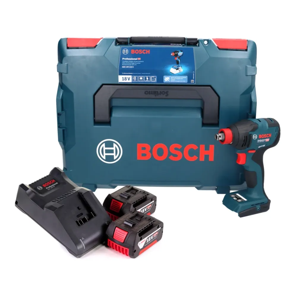 Bosch GDX 18V-210 C Profesjonalny akumulatorowy klucz udarowy 18 V 210 Nm bezszczotkowy + 2x akumulator 5,0 Ah + ładowarka...