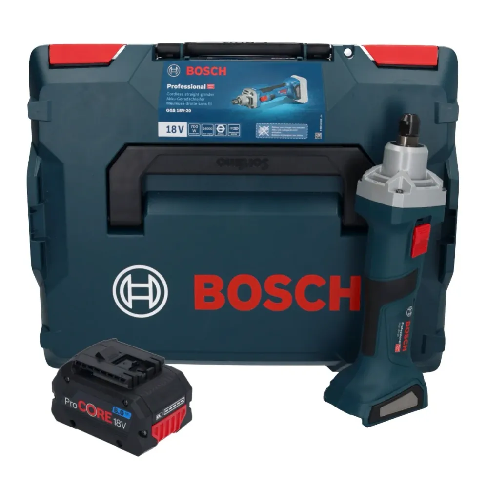 Bosch GGS 18V-20 akumulatorowa szlifierka prosta 18 V bezszczotkowa + 1x akumulator ProCORE 8,0 Ah + L-BOXX - bez ładowark...