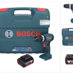 Bosch GSB 18V-45 Profesjonalna akumulatorowa wiertarko-wkrętarka udarowa 18 V 45 Nm bezszczotkowa + 1x akumulator 5,0 Ah +...