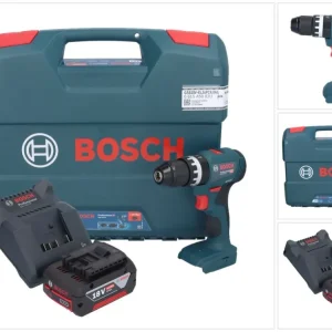 Bosch GSB 18V-45 Profesjonalna akumulatorowa wiertarko-wkrętarka udarowa 18 V 45 Nm bezszczotkowa + 1x akumulator 4,0 Ah +...