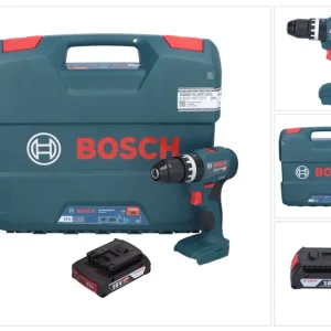Bosch GSB 18V-45 Profesjonalna akumulatorowa wiertarko-wkrętarka udarowa 18 V 45 Nm bezszczotkowa + 1x akumulator 2,0 Ah +...