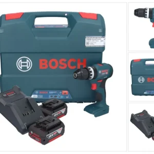 Bosch GSB 18V-45 Profesjonalna akumulatorowa wiertarko-wkrętarka udarowa 18 V 45 Nm bezszczotkowa + 2x akumulator 5,0 Ah +...