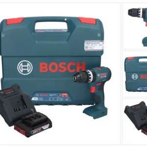 Bosch GSB 18V-45 Profesjonalna akumulatorowa wiertarko-wkrętarka udarowa 18 V 45 Nm bezszczotkowa + 1x akumulator 2,0 Ah +...