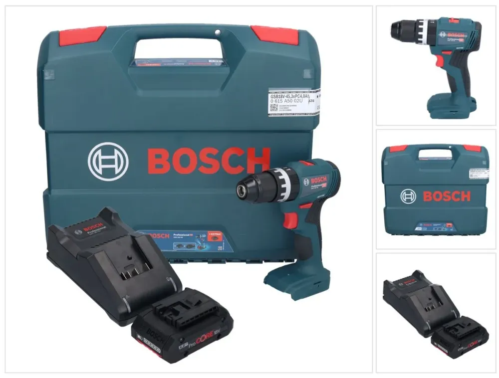 Bosch GSB 18V-45 Profesjonalna akumulatorowa wiertarko-wkrętarka udarowa 18 V 45 Nm bezszczotkowa + 1x akumulator ProCORE...