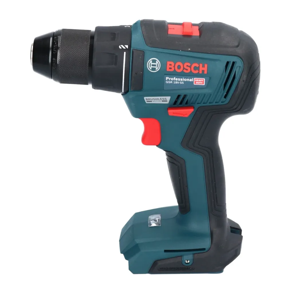 Bosch GSR 18V-55 Profesjonalna akumulatorowa wiertarko-wkrętarka 18 V 55 Nm bezszczotkowa + 2x akumulator 2,0 Ah + ładowar...