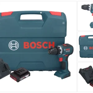 Bosch GSR 18V-55 Profesjonalna akumulatorowa wiertarko-wkrętarka 18 V 55 Nm bezszczotkowa + 1x akumulator 2,0 Ah + ładowar...