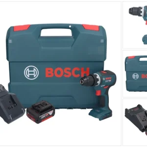 Bosch GSR 18V-55 Profesjonalna akumulatorowa wiertarko-wkrętarka 18 V 55 Nm bezszczotkowa + 1x akumulator 5,0 Ah + ładowar...