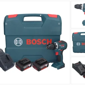 Bosch GSR 18V-55 Profesjonalna akumulatorowa wiertarko-wkrętarka 18 V 55 Nm bezszczotkowa + 2x akumulator 5,0 Ah + ładowar...