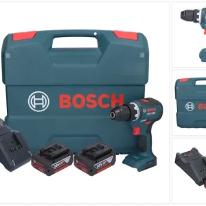 Bosch GSR 18V-55 Profesjonalna akumulatorowa wiertarko-wkrętarka 18 V 55 Nm bezszczotkowa + 2x akumulator 4,0 Ah + ładowar...