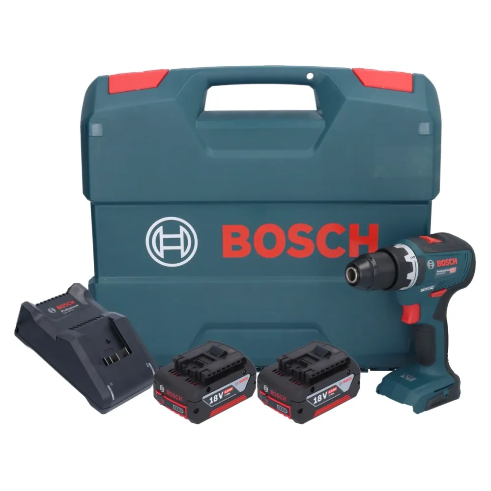 Bosch GSR 18V-55 Profesjonalna akumulatorowa wiertarko-wkrętarka 18 V 55 Nm bezszczotkowa + 2x akumulator 4,0 Ah + ładowar...