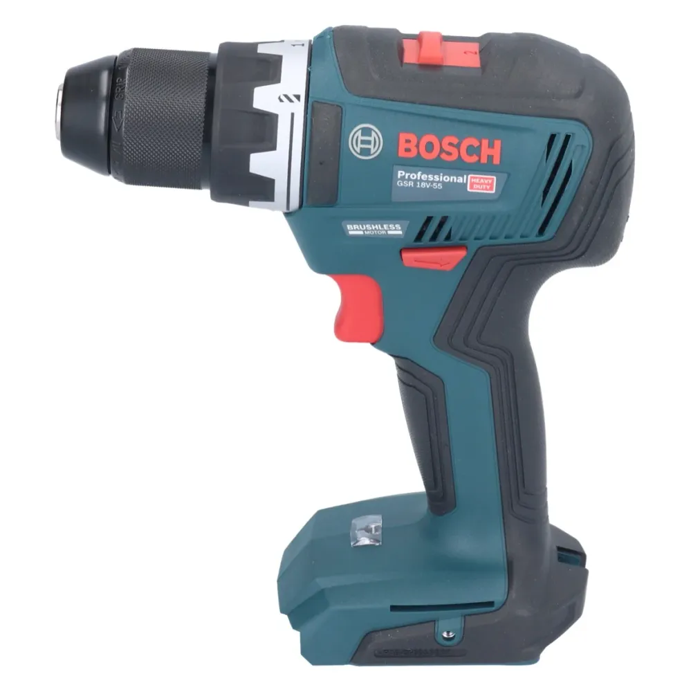Bosch GSR 18V-55 Profesjonalna akumulatorowa wiertarko-wkrętarka 18 V 55 Nm bezszczotkowa + 2x akumulator 4,0 Ah + ładowar...