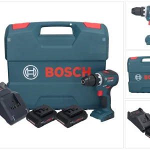 Bosch GSR 18V-55 Profesjonalna akumulatorowa wiertarko-wkrętarka 18 V 55 Nm bezszczotkowa + 2x akumulator ProCORE 4,0 Ah +...