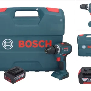 Bosch GSR 18V-55 Profesjonalna akumulatorowa wiertarko-wkrętarka 18 V 55 Nm bezszczotkowa + 1x akumulator 4,0 Ah + walizka...