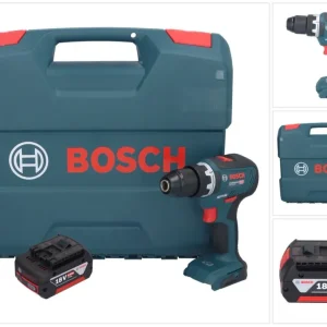 Bosch GSR 18V-55 Profesjonalna akumulatorowa wiertarko-wkrętarka 18 V 55 Nm bezszczotkowa + 1x akumulator 5,0 Ah + walizka...
