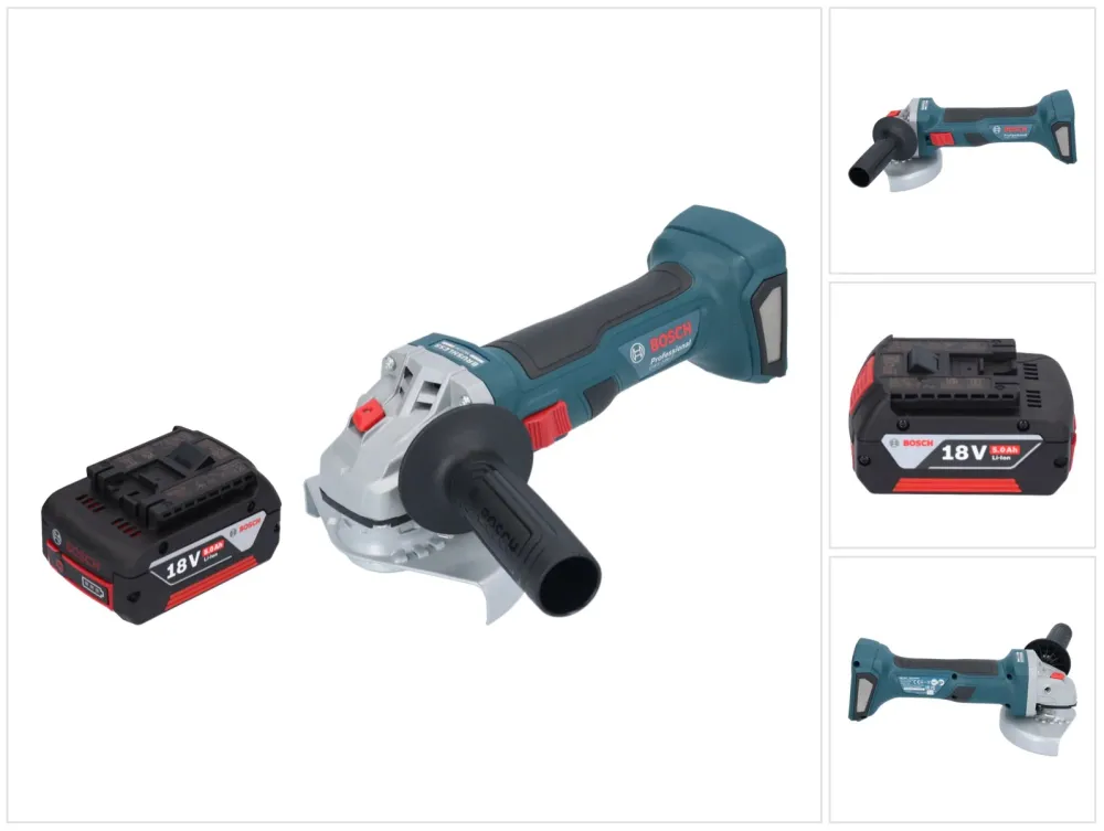 Bosch GWS 18V-7 Profesjonalna akumulatorowa szlifierka kątowa 18 V 125 mm bezszczotkowa + 1x akumulator 5,0 Ah - bez ładow...