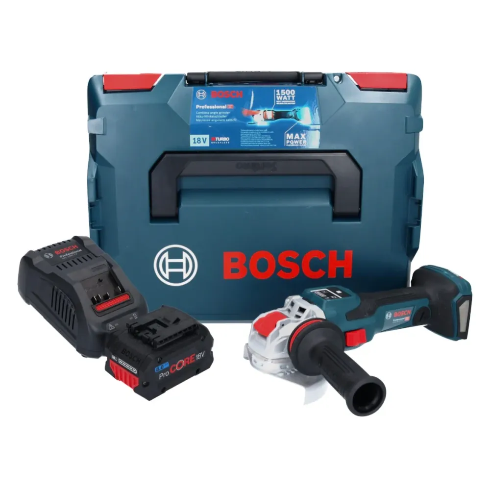 Bosch GWX 18V-15 SC Profesjonalna akumulatorowa szlifierka kątowa 18 V 125 mm BITURBO X-LOCK + 1x akumulator ProCORE 8,0 A...