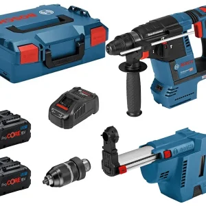 Bosch Professional GBH 18V-26 F Młotowiertarka z odkurzaczem 2x 5.5Ah L-BOXX